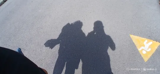 Shadows of Walking Figures on Asphalt in Sunlight – AI Generated Video | Hailuo AI