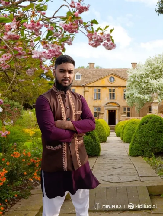 Confident Man Prepares to Drive a Lamborghini in a Garden – AI Generated Video | Hailuo AI