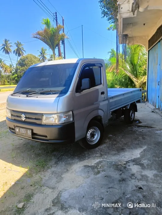 Silver Pickup Truck Lowers on Tropical Landscape – AI Generated Video | Hailuo AI