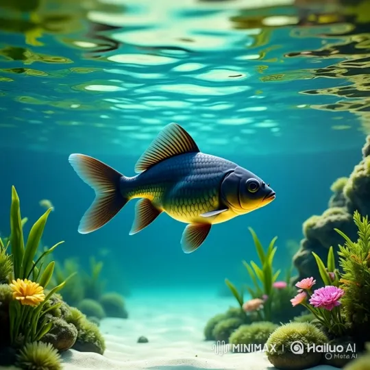 Tranquil Underwater Journey of a Colorful Fish – AI Generated Video | Hailuo AI