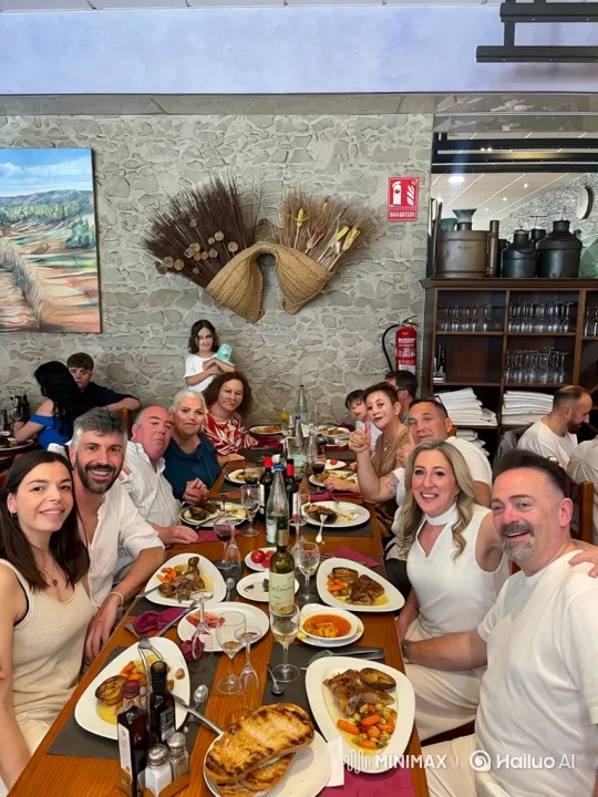 Joyful Family Meal Interrupted by Man Jumping on Table – AI Generated Video | Hailuo AI