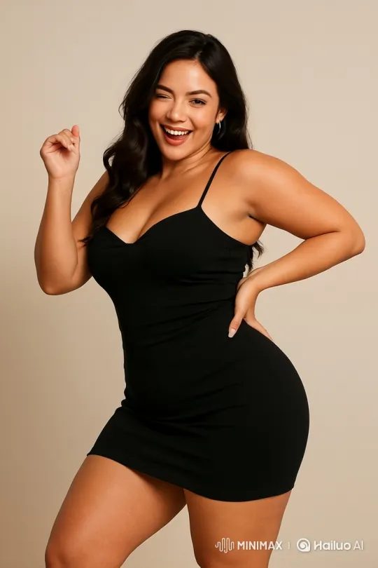 Confident Woman in Black Mini Dress Performs Seductive Dance – AI Generated Video | Hailuo AI