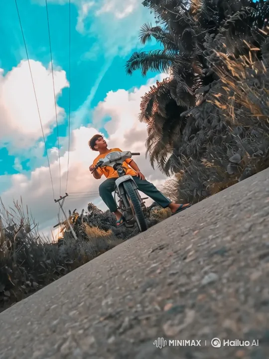 Man on Moped Ascends to 8K Panorama of Earth from Space – AI Generated Video | Hailuo AI