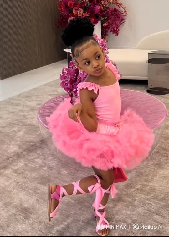 Young Girl Delighted by Surprise Cake in Elegant Room – AI Generated Video | Hailuo AI