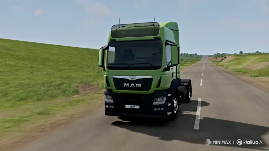 Truck Departure and Tracking Shot Sequence – AI Generated Video | Hailuo AI
