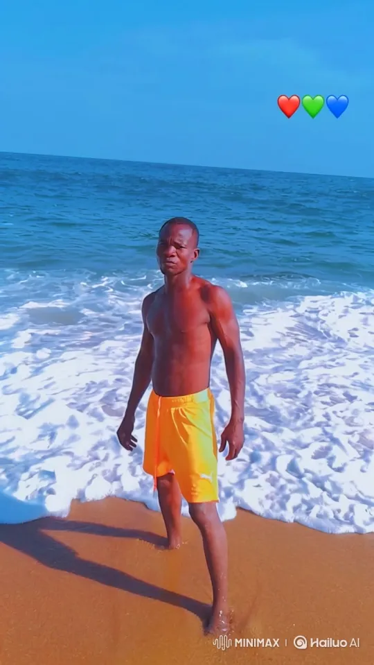 Shirtless Man Stands Steadily at Ocean's Edge – AI Generated Video | Hailuo AI