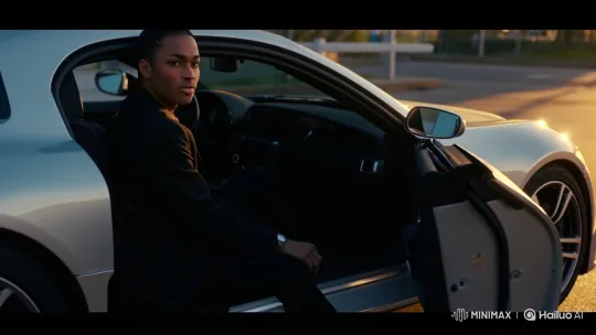 Stylish Young Man Prepares to Depart in Sports Car – AI Generated Video | Hailuo AI