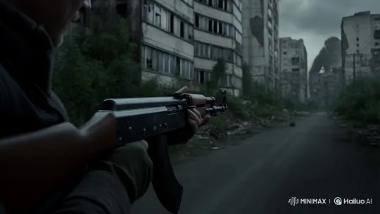 Stalker in Pripyat Confronts Monster: First-Person POV – AI Generated Video | Hailuo AI