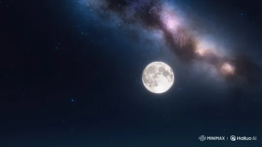 Starry Night: Moon, Stars, and Galaxy – AI Generated Video | Hailuo AI