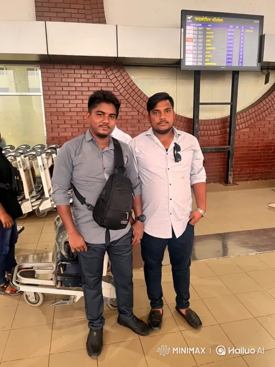 Young Men Waiting in Airport Terminal – AI Generated Video | Hailuo AI