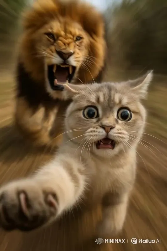 Cat vs Lion: Survival Mode Game Concept – AI Generated Video | Hailuo AI