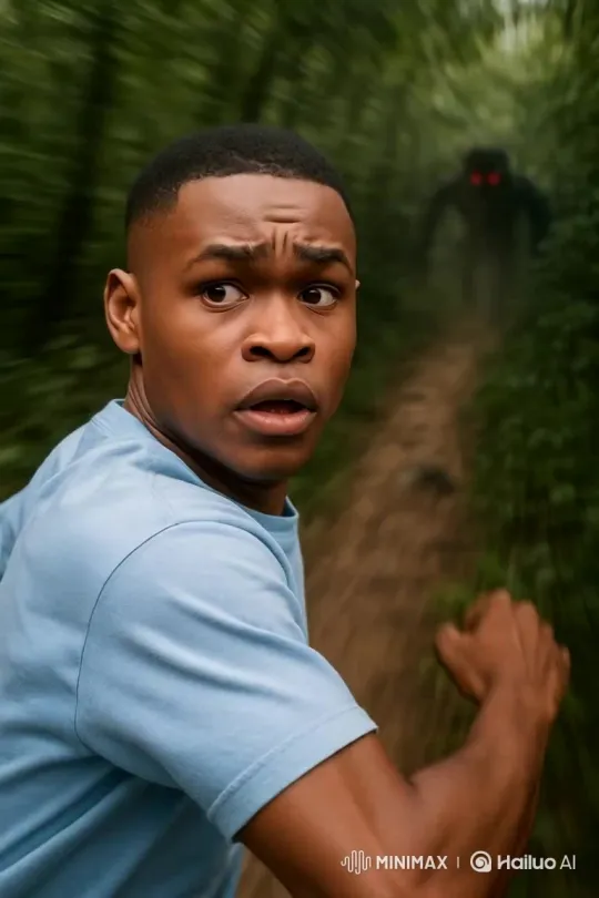 Man Pursued by Tiger in the Bush – AI Generated Video | Hailuo AI