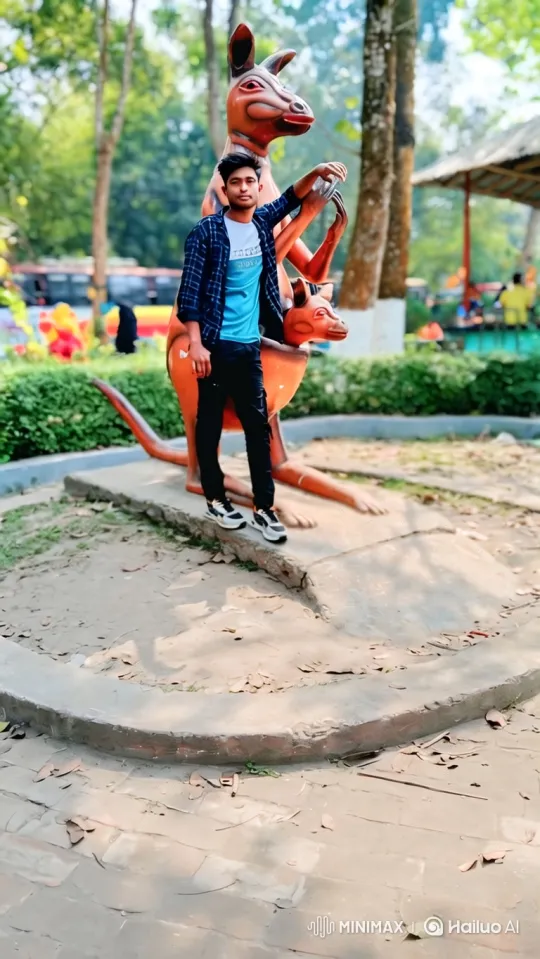 Young Man Drives Futuristic Lamborghini from Park Scene – AI Generated Video | Hailuo AI