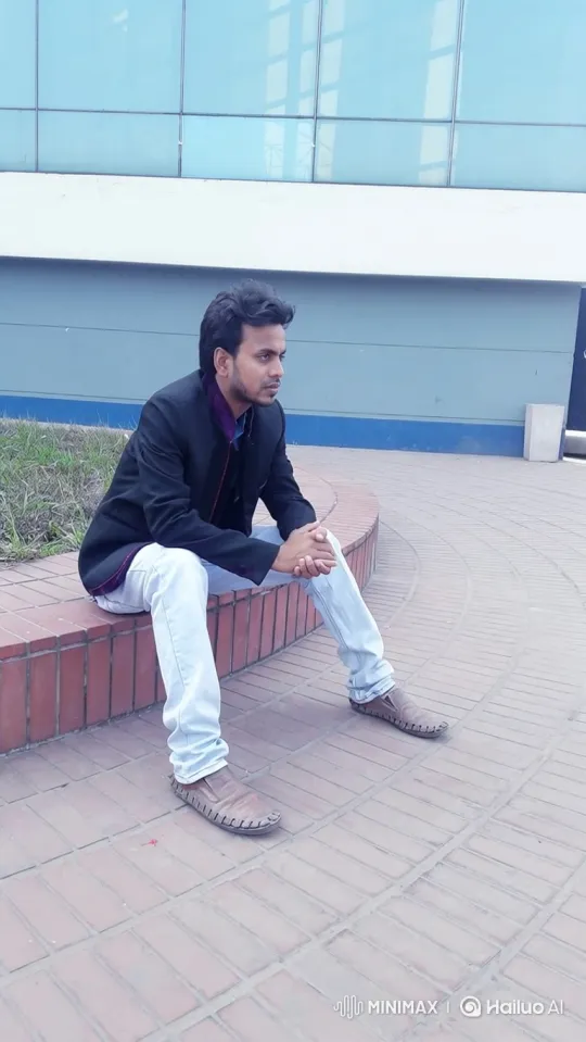 Young Man Reflects on Urban Plaza with Steady Gaze – AI Generated Video | Hailuo AI
