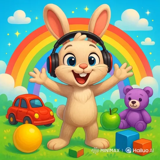 Bunny Bop Introduces Colors with Toy Friends – AI Generated Video | Hailuo AI