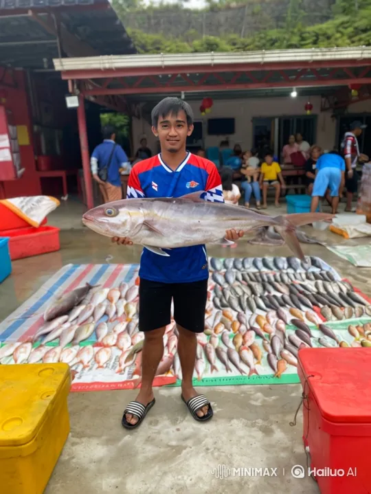 Man Shows Off Fish at Market, Epic Earth Panorama Unfolds – AI Generated Video | Hailuo AI