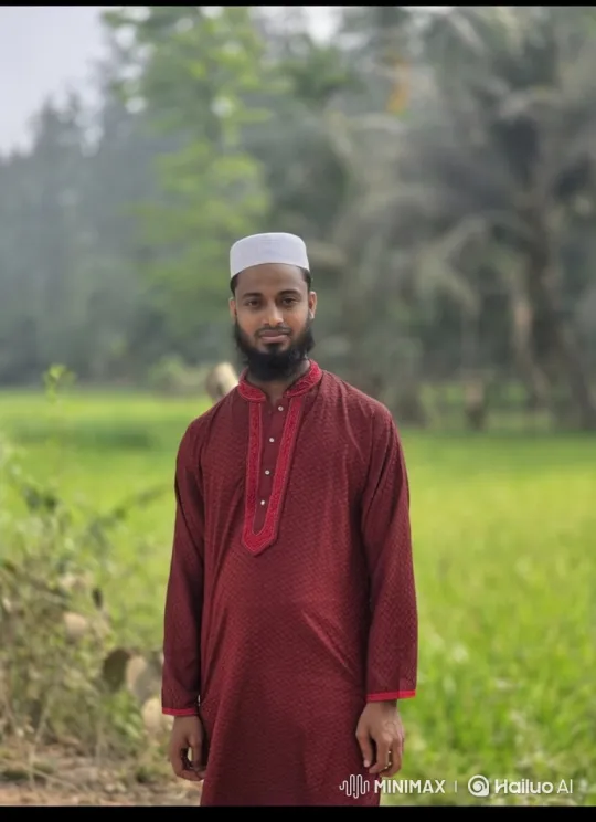 Young Man in Maroon Tunic Smiles Warmly in Green Field – AI Generated Video | Hailuo AI