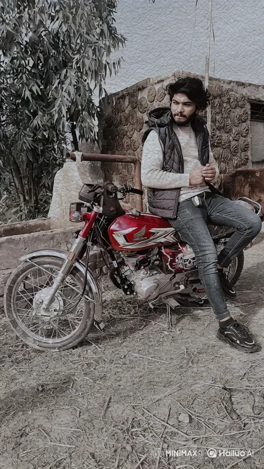 Young Couple Shares Intimate Embrace on Motorcycle – AI Generated Video | Hailuo AI