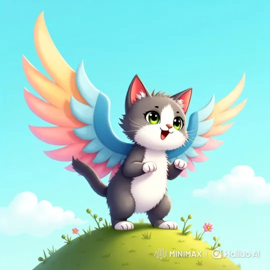 Resilient Winged Kitten Learns to Fly, Finds Safety – AI Generated Video | Hailuo AI