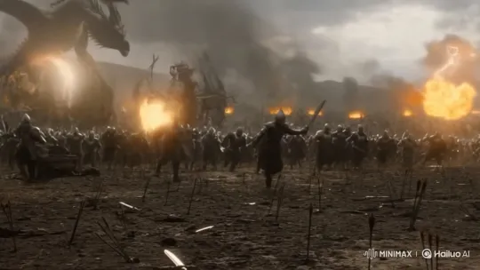 Epic Fantasy Battle: Dragons and Warriors in Chaos – AI Generated Video | Hailuo AI