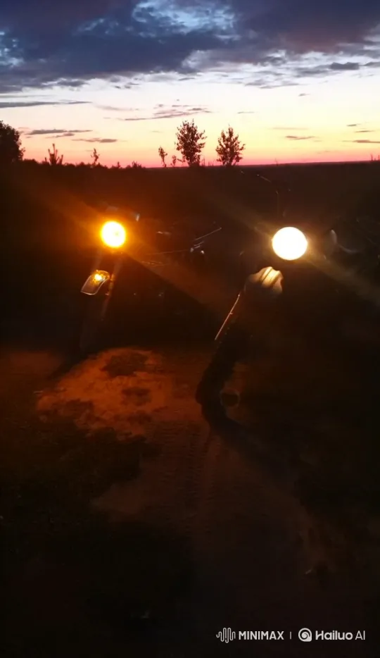 Motorcycles Illuminate Earth from Space: A Sunset Journey – AI Generated Video | Hailuo AI