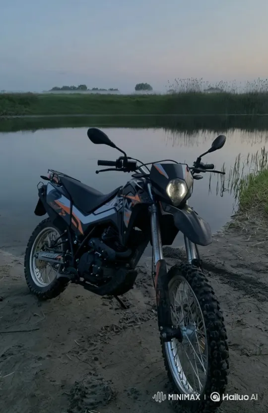 Motorcycle by Water, Earth Revealed in Epic Zoom-Out – AI Generated Video | Hailuo AI