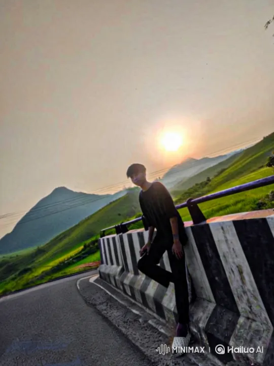 Young Man in Black Enters Lamborghini on Mountain Road – AI Generated Video | Hailuo AI
