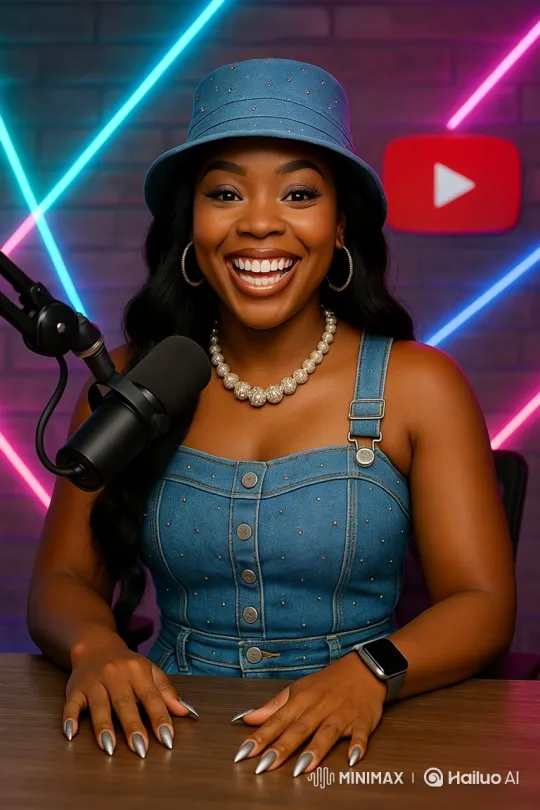 Young Black Woman Engages Viewers in Her Studio – AI Generated Video | Hailuo AI