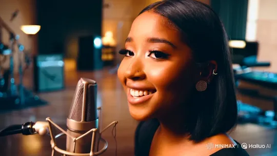 Confident Singer Records Heartfelt Song in Studio – AI Generated Video | Hailuo AI