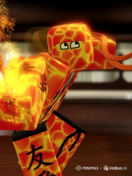 Ninja Wields Fiery Sword in Dynamic Animation – AI Generated Video | Hailuo AI