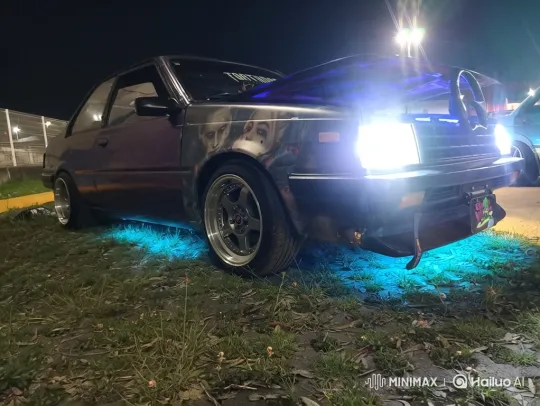 Night Scene of Modified Car with Vibrant Underglow – AI Generated Video | Hailuo AI