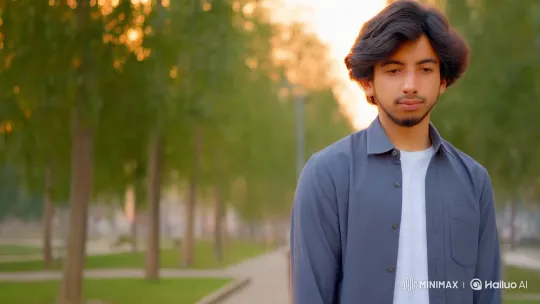 Young Couple in Park at Golden Hour Captures Romantic Moment – AI Generated Video | Hailuo AI