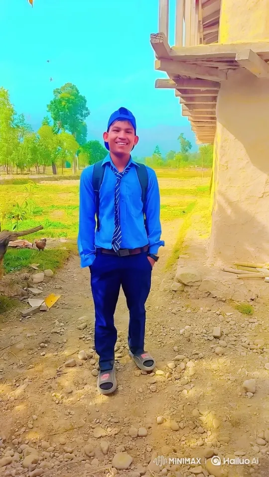 Young Man Smiles in Sunny Outdoor Setting – AI Generated Video | Hailuo AI