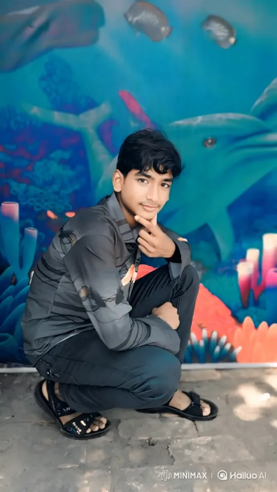 Young Man Approaches Sports Car in Front of Mural – AI Generated Video | Hailuo AI
