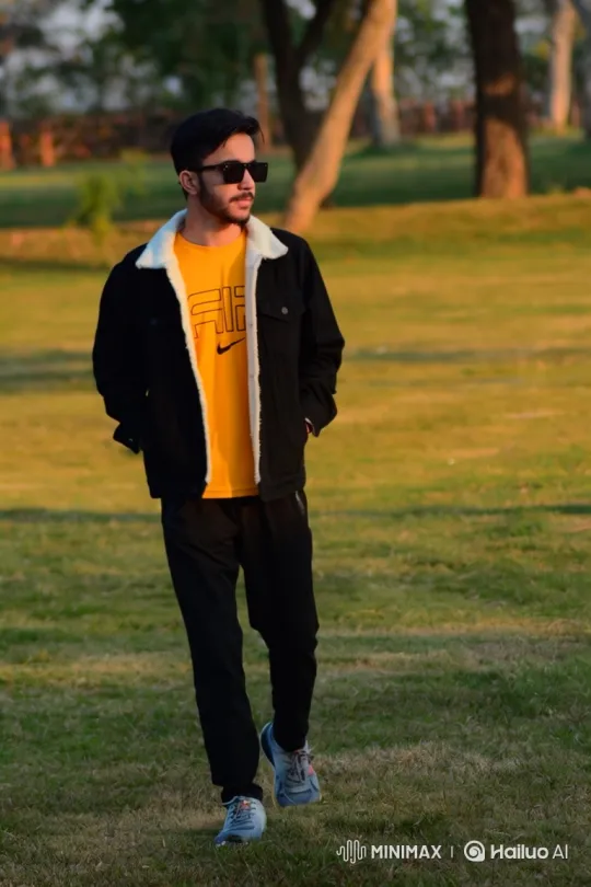 Young Couple Shares Intimate Moment in Golden Hour Park – AI Generated Video | Hailuo AI