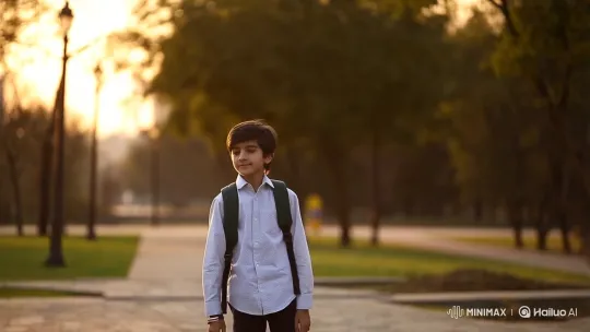Young Couple Shares Quiet Moment in Golden Hour Park – AI Generated Video | Hailuo AI