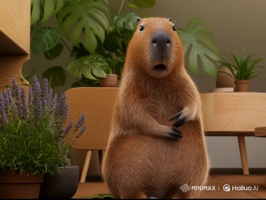 Capybara Curiously Climbs onto Sofa for Popcorn – AI Generated Video | Hailuo AI