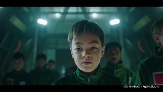 Young Boy Observes 'Mingle Game' in Industrial Hall – AI Generated Video | Hailuo AI