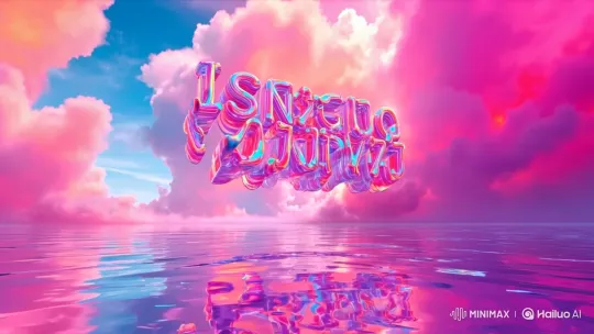 Tranquil Dreamscape with Floating Text and Moving Clouds – AI Generated Video | Hailuo AI