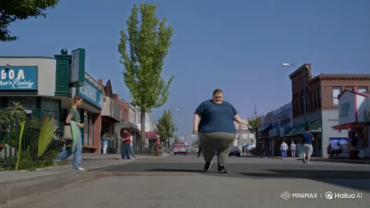 Portly Man Fart-Propelled to Space on City Sidewalk – AI Generated Video | Hailuo AI