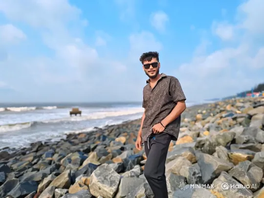 Romantic Connection on a Rocky Beach – AI Generated Video | Hailuo AI
