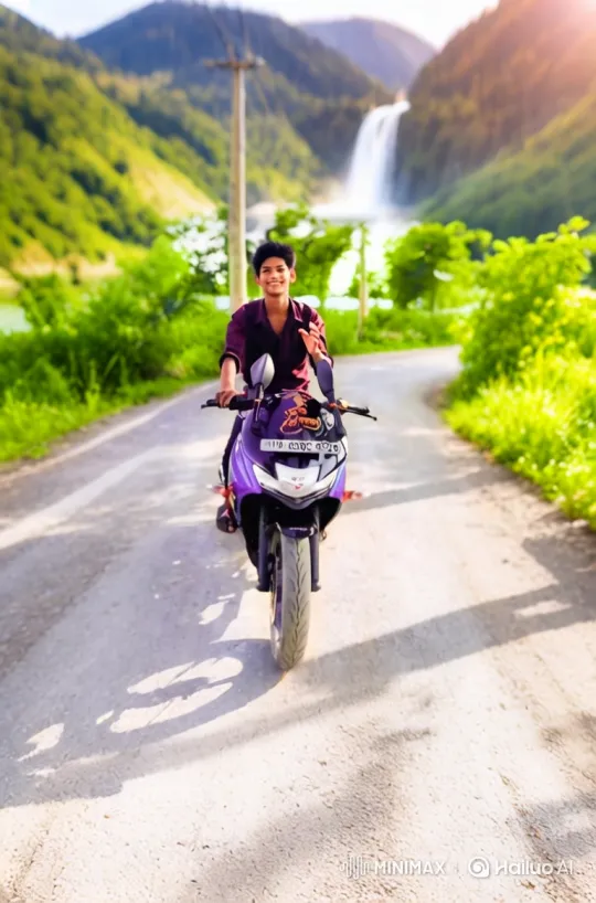 Young Man Trades Scooter for Rolls-Royce on Country Road – AI Generated Video | Hailuo AI