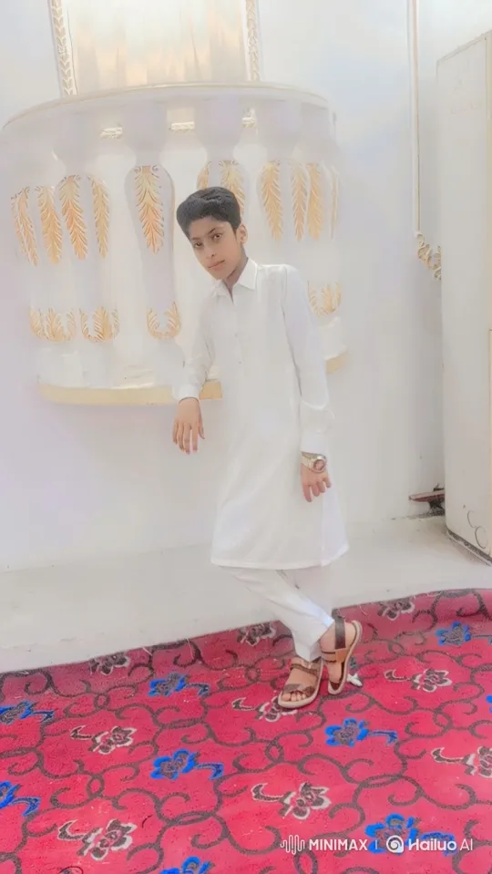 Young Boy on Red Carpet with Pillar Background – AI Generated Video | Hailuo AI