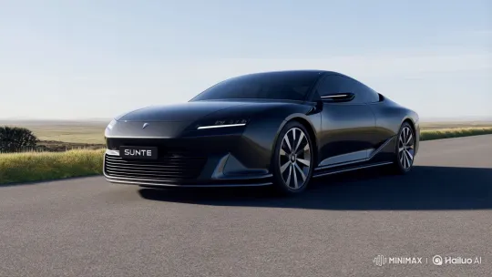 Sunte's Car Showcased on Scenic Road – AI Generated Video | Hailuo AI