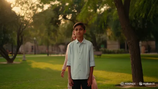 Golden Hour Romantic Stroll in Urban Park – AI Generated Video | Hailuo AI