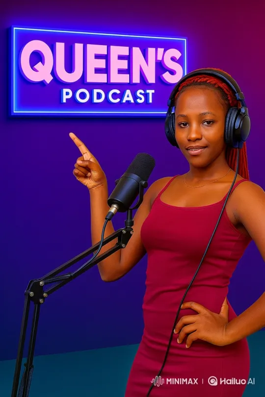 Young Woman Hosts Energetic Podcast Episode – AI Generated Video | Hailuo AI