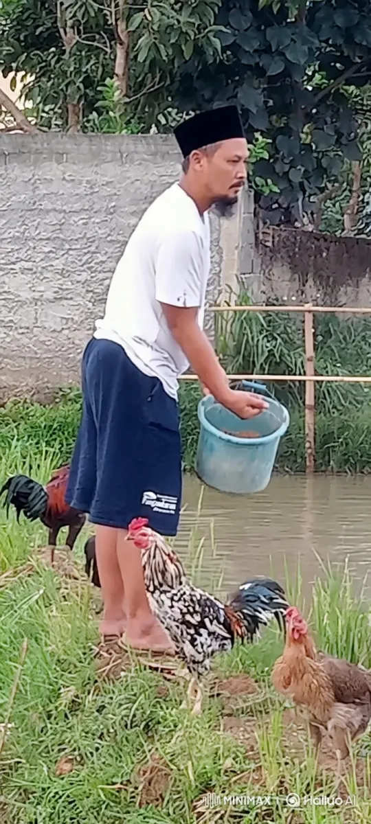 Man Dances Gracefully with Chickens by Water – AI Generated Video | Hailuo AI