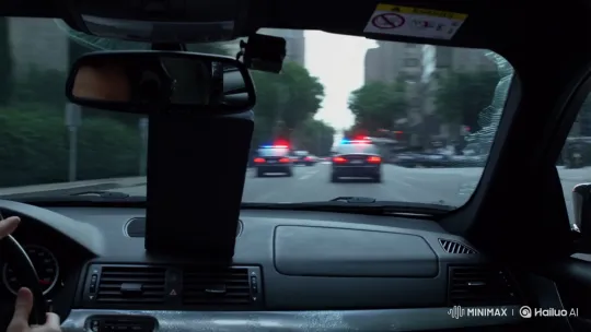 High-Speed Chase and Crash: Driver's POV in Damaged BMW – AI Generated Video | Hailuo AI