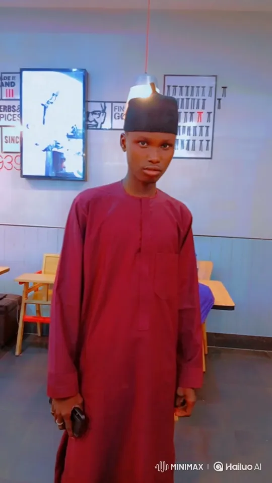 Young Man in Modern Restaurant Examining Phone – AI Generated Video | Hailuo AI