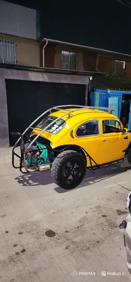 Baja Bug Accelerates in Dramatic Night Burnout – AI Generated Video | Hailuo AI